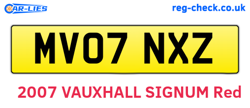 MV07NXZ are the vehicle registration plates.