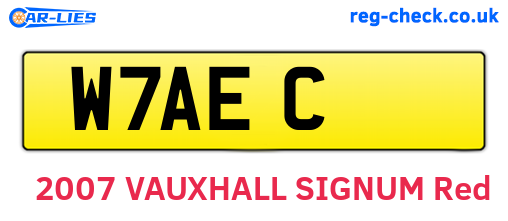 W7AEC are the vehicle registration plates.
