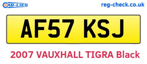 AF57KSJ are the vehicle registration plates.