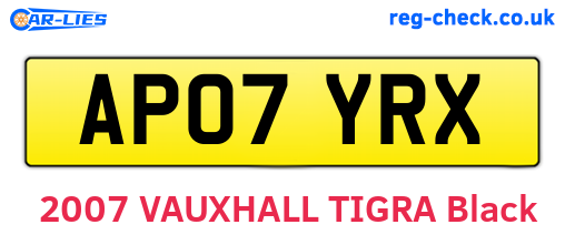 AP07YRX are the vehicle registration plates.