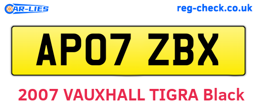 AP07ZBX are the vehicle registration plates.