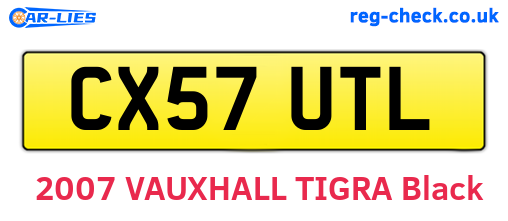 CX57UTL are the vehicle registration plates.