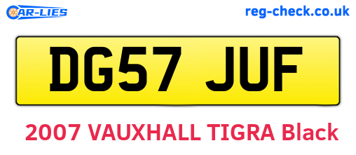 DG57JUF are the vehicle registration plates.