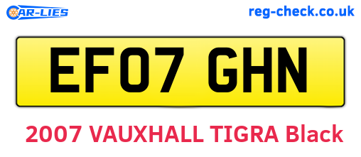 EF07GHN are the vehicle registration plates.