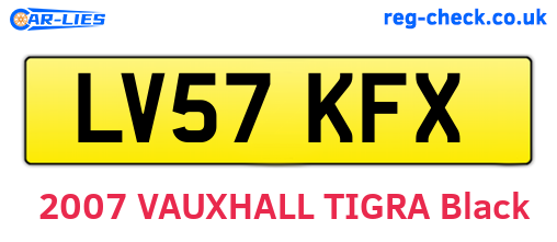LV57KFX are the vehicle registration plates.