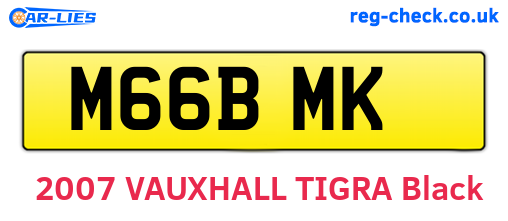 M66BMK are the vehicle registration plates.