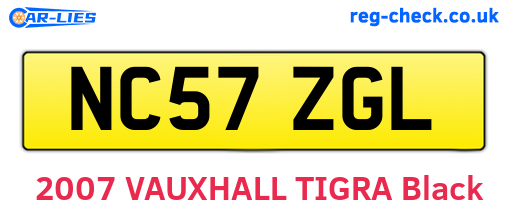 NC57ZGL are the vehicle registration plates.