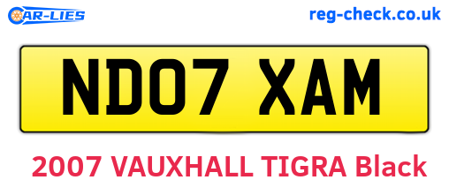 ND07XAM are the vehicle registration plates.