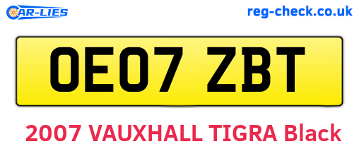 OE07ZBT are the vehicle registration plates.