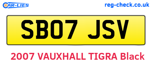 SB07JSV are the vehicle registration plates.