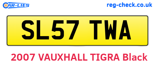 SL57TWA are the vehicle registration plates.