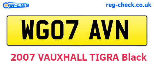 WG07AVN are the vehicle registration plates.