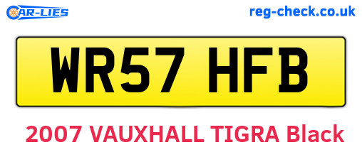WR57HFB are the vehicle registration plates.