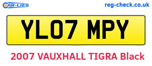 YL07MPY are the vehicle registration plates.