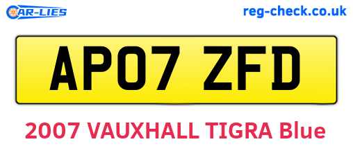 AP07ZFD are the vehicle registration plates.
