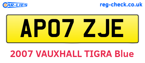 AP07ZJE are the vehicle registration plates.