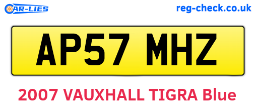 AP57MHZ are the vehicle registration plates.
