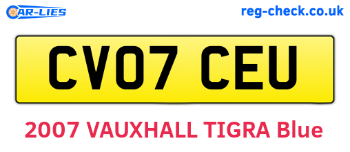 CV07CEU are the vehicle registration plates.