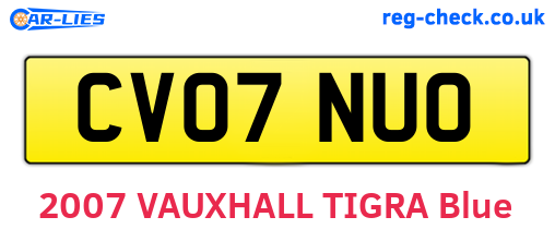 CV07NUO are the vehicle registration plates.
