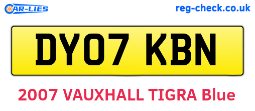 DY07KBN are the vehicle registration plates.