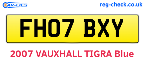 FH07BXY are the vehicle registration plates.
