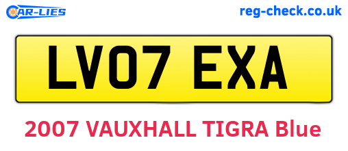 LV07EXA are the vehicle registration plates.