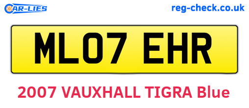 ML07EHR are the vehicle registration plates.