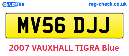 MV56DJJ are the vehicle registration plates.