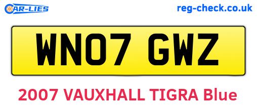 WN07GWZ are the vehicle registration plates.