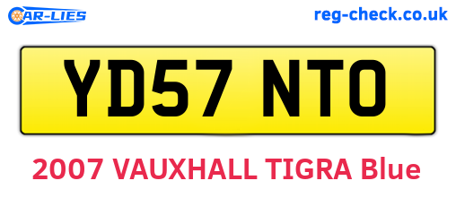 YD57NTO are the vehicle registration plates.