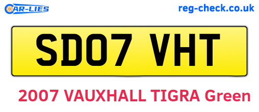 SD07VHT are the vehicle registration plates.