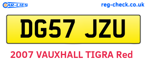 DG57JZU are the vehicle registration plates.