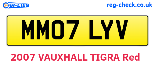 MM07LYV are the vehicle registration plates.