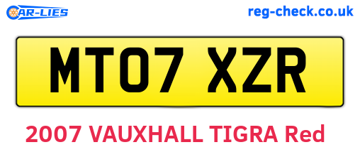 MT07XZR are the vehicle registration plates.