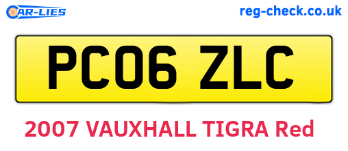 PC06ZLC are the vehicle registration plates.