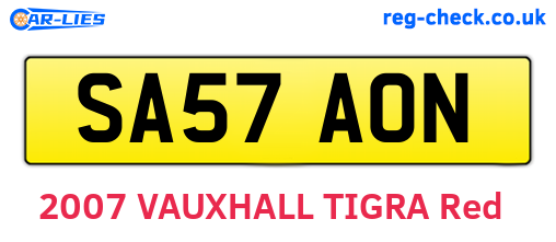 SA57AON are the vehicle registration plates.