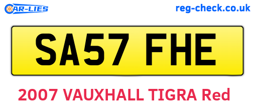 SA57FHE are the vehicle registration plates.