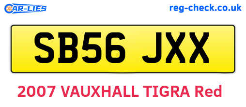 SB56JXX are the vehicle registration plates.
