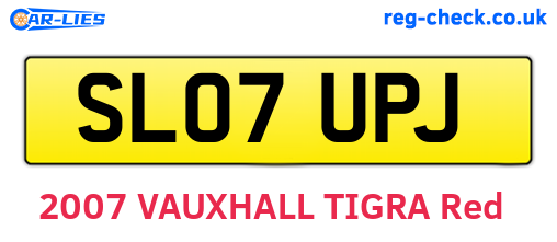 SL07UPJ are the vehicle registration plates.