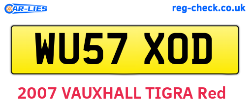 WU57XOD are the vehicle registration plates.