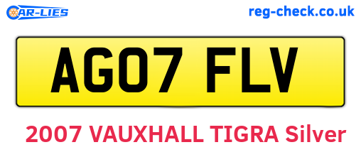 AG07FLV are the vehicle registration plates.