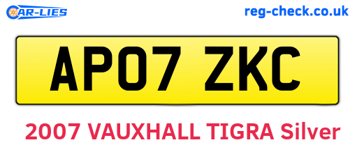 AP07ZKC are the vehicle registration plates.