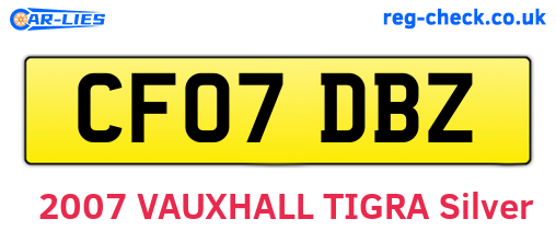 CF07DBZ are the vehicle registration plates.