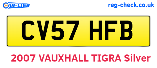 CV57HFB are the vehicle registration plates.