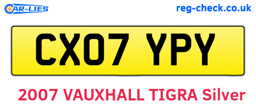 CX07YPY are the vehicle registration plates.