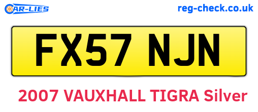 FX57NJN are the vehicle registration plates.