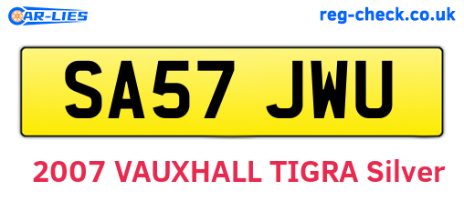 SA57JWU are the vehicle registration plates.