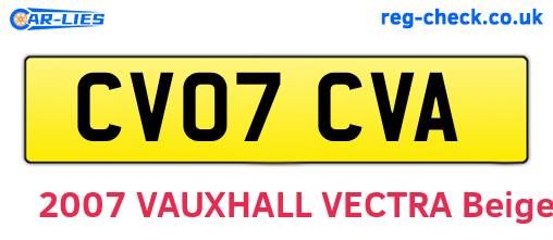 CV07CVA are the vehicle registration plates.