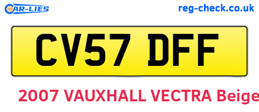 CV57DFF are the vehicle registration plates.