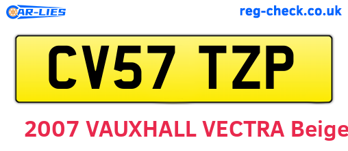 CV57TZP are the vehicle registration plates.